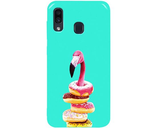 Придбати Чехол-накладка TOTO Pure TPU 2mm Print Case Samsung Galaxy A20/A30 #35 Flamingo Donats Mint, image , характеристики, відгуки