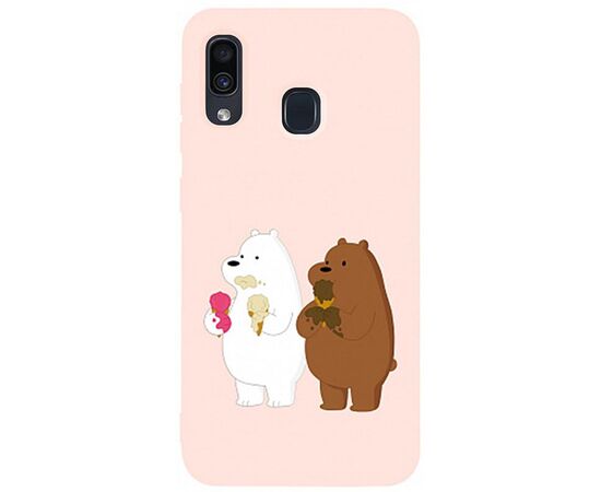 Купить Чехол-накладка TOTO Matt TPU 2mm Print Case Samsung Galaxy A20/A30 #66 Bear Icecreame Sand pink, фото , характеристики, отзывы