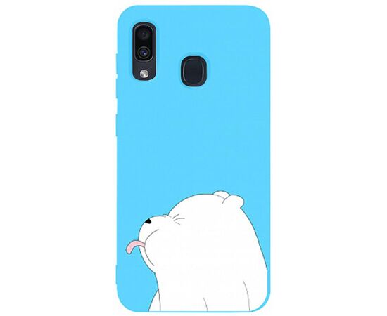 Купить Чехол-накладка TOTO Matt TPU 2mm Print Case Samsung Galaxy A20/A30 #57 Bear Tongue Sky Blue, фото , характеристики, отзывы