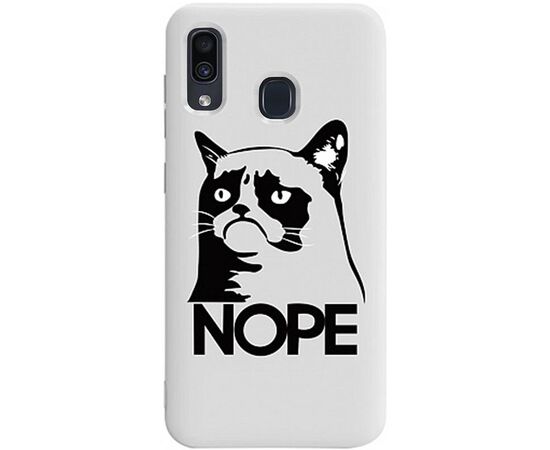 Купить Чехол-накладка TOTO Pure TPU 2mm Print Case Samsung Galaxy A20/A30 #4 Cat Nope White, фото , характеристики, отзывы