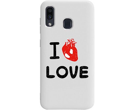 Придбати Чехол-накладка TOTO Pure TPU 2mm Print Case Samsung Galaxy A20/A30 #42 Love Heart White, image , характеристики, відгуки