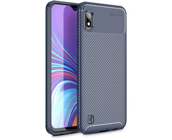 Придбати Чехол-накладка TOTO TPU Carbon Fiber 1,5mm Case Samsung Galaxy A10 Dark Blue, image , характеристики, відгуки