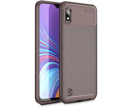 Придбати Чехол-накладка TOTO TPU Carbon Fiber 1,5mm Case Samsung Galaxy A10 Coffee, image , характеристики, відгуки