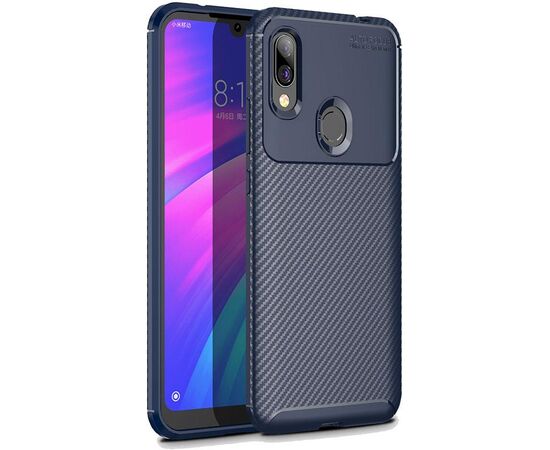 Придбати Чехол-накладка TOTO TPU Carbon Fiber 1,5mm Case Xiaomi Redmi 7 Dark Blue, image , характеристики, відгуки