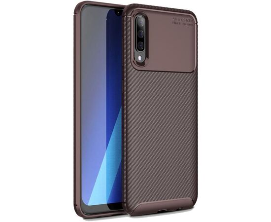 Придбати Чехол-накладка TOTO TPU Carbon Fiber 1,5mm Case Samsung Galaxy A70 Coffee, image , характеристики, відгуки