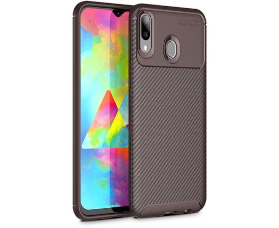 Придбати Чехол-накладка TOTO TPU Carbon Fiber 1,5mm Case Samsung Galaxy M20 Coffee, image , характеристики, відгуки