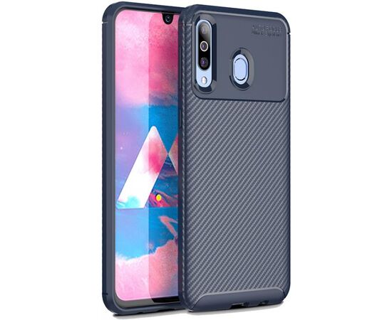 Придбати Чехол-накладка TOTO TPU Carbon Fiber 1,5mm Case Samsung Galaxy A40s/M30 Dark Blue, image , характеристики, відгуки