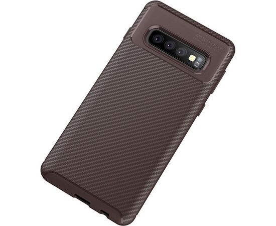 Придбати Чехол-накладка TOTO TPU Carbon Fiber 1,5mm Case Samsung Galaxy S10 Coffee, image , зображення 2, характеристики, відгуки