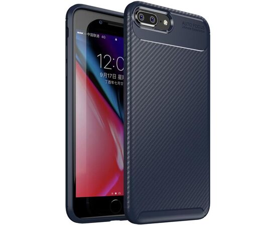 Придбати Чехол-накладка TOTO TPU Carbon Fiber 1,5mm Case Apple iPhone 7 Plus/8 Plus Dark Blue, image , характеристики, відгуки