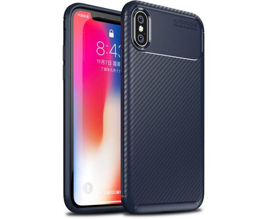 Купить Чехол-накладка TOTO TPU Carbon Fiber 1,5mm Case Apple iPhone X/XS Dark Blue, фото , характеристики, отзывы