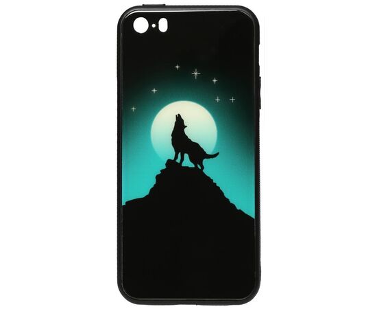 Придбати Чехол-накладка TOTO Night Light Print Glass Case Apple iPhone SE/5s/5 Howling Wolf, image , характеристики, відгуки