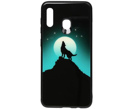 Придбати Чехол-накладка TOTO Night Light Print Glass Case Samsung Galaxy A20/A30 Howling Wolf, image , характеристики, відгуки