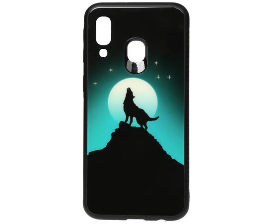 Придбати Чехол-накладка TOTO Night Light Print Glass Case Samsung Galaxy A40 Howling Wolf, image , характеристики, відгуки