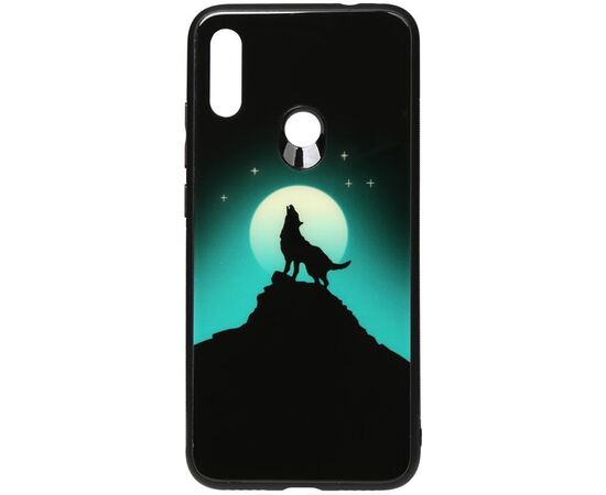 Придбати Чехол-накладка TOTO Night Light Print Glass Case Xiaomi Redmi Note 7 Howling Wolf, image , характеристики, відгуки