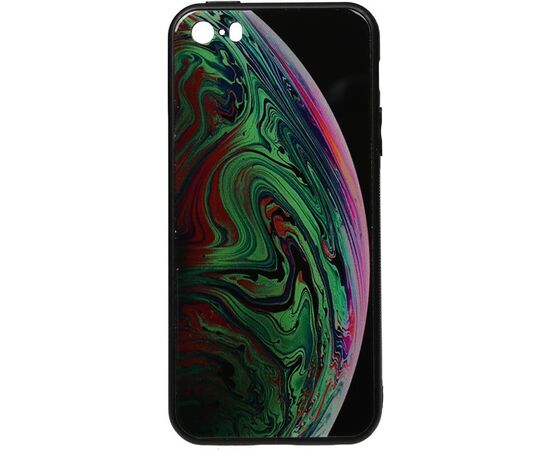 Придбати Чехол-накладка TOTO Print Glass Space Case Apple iPhone SE/5s/5 Green, image , характеристики, відгуки