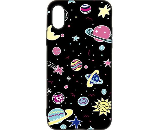 Купить Чехол-накладка TOTO Cartoon Soft Silicone TPU Case Apple iPhone XS Max Space Planets Black, фото , характеристики, отзывы