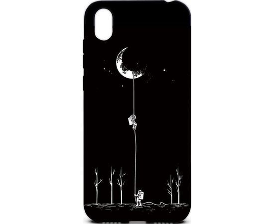 Придбати Чехол-накладка TOTO Cartoon Soft Silicone TPU Case Huawei Y5 2019 Moon Black, image , характеристики, відгуки