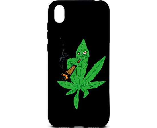 Придбати Чехол-накладка TOTO Cartoon Soft Silicone TPU Case Huawei Y5 2019 Cannabis Black, image , характеристики, відгуки