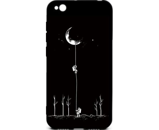 Купить Чехол-накладка TOTO Cartoon Soft Silicone TPU Case Xiaomi Redmi Go Moon Black, фото , характеристики, отзывы