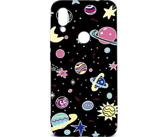 Купить Чехол-накладка TOTO Cartoon Soft Silicone TPU Case Xiaomi Redmi 7 Space Planets Black, фото , характеристики, отзывы