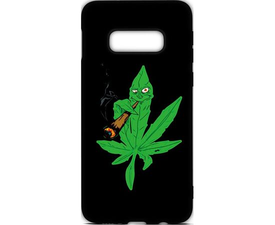 Придбати Чехол-накладка TOTO Cartoon Soft Silicone TPU Case Samsung Galaxy S10e Cannabis Black, image , характеристики, відгуки