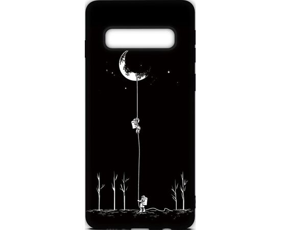 Придбати Чехол-накладка TOTO Cartoon Soft Silicone TPU Case Samsung Galaxy S10+ Moon Black, image , характеристики, відгуки