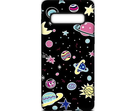 Придбати Чехол-накладка TOTO Cartoon Soft Silicone TPU Case Samsung Galaxy S10+ Space Planets Black, image , характеристики, відгуки