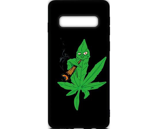 Придбати Чехол-накладка TOTO Cartoon Soft Silicone TPU Case Samsung Galaxy S10+ Cannabis Black, image , характеристики, відгуки