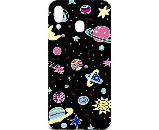 Купить Чехол-накладка TOTO Cartoon Soft Silicone TPU Case Samsung Galaxy M20 Space Planets Black, фото , характеристики, отзывы