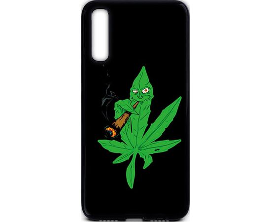 Купить Чехол-накладка TOTO Cartoon Soft Silicone TPU Case Samsung Galaxy A30s/A50/A50s Cannabis Black, фото , характеристики, отзывы