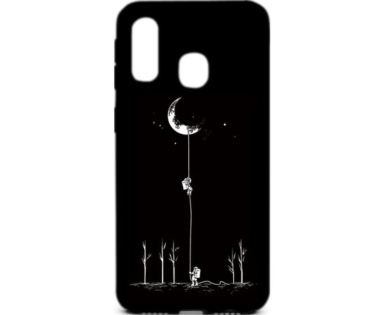 Придбати Чехол-накладка TOTO Cartoon Soft Silicone TPU Case Samsung Galaxy A40 Moon Black, image , характеристики, відгуки