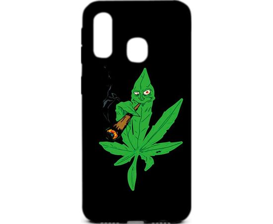 Купить Чехол-накладка TOTO Cartoon Soft Silicone TPU Case Samsung Galaxy A40 Cannabis Black, фото , характеристики, отзывы