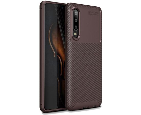 Купить Чехол-накладка Ipaky Carbon Fiber Series/Soft TPU Case Huawei P30 Brown, фото , характеристики, отзывы