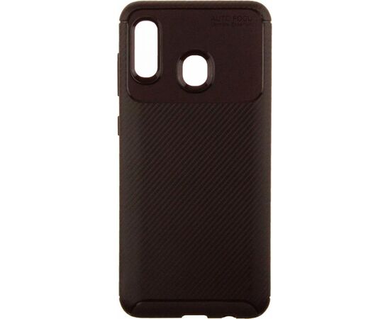 Придбати Чехол-накладка Ipaky Carbon Fiber Series/Soft TPU Case Samsung Galaxy A20/A30 Brown, image , характеристики, відгуки