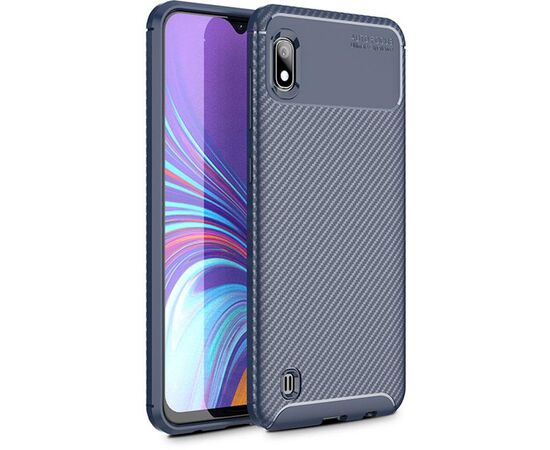 Купить Чехол-накладка Ipaky Carbon Fiber Series/Soft TPU Case Samsung Galaxy M10 Blue, фото , характеристики, отзывы