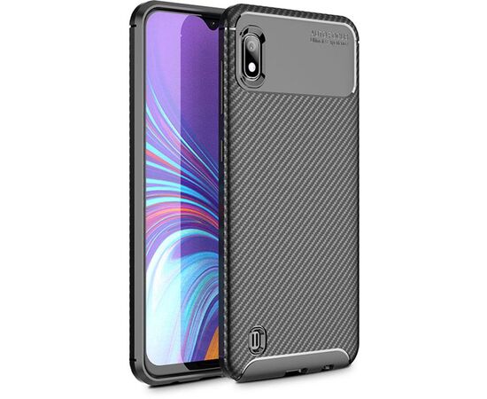 Придбати Чехол-накладка Ipaky Carbon Fiber Series/Soft TPU Case Samsung Galaxy M10 Black, image , характеристики, відгуки