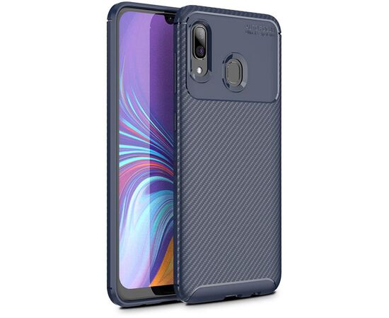 Придбати Чехол-накладка Ipaky Carbon Fiber Series/Soft TPU Case Samsung Galaxy A40 Blue, image , характеристики, відгуки