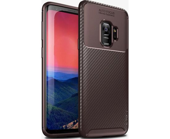 Придбати Чехол-накладка Ipaky Carbon Fiber Series/Soft TPU Case Samsung Galaxy S9 Brown, image , характеристики, відгуки