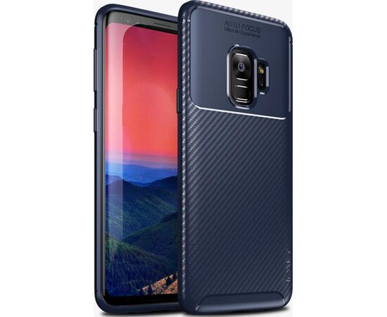 Придбати Чехол-накладка Ipaky Carbon Fiber Series/Soft TPU Case Samsung Galaxy S9 Blue, image , характеристики, відгуки