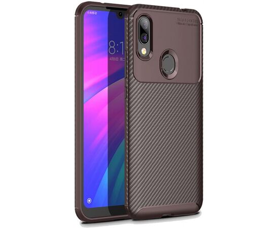 Придбати Чехол-накладка Ipaky Carbon Fiber Series/Soft TPU Case Xiaomi Redmi 7 Brown, image , характеристики, відгуки