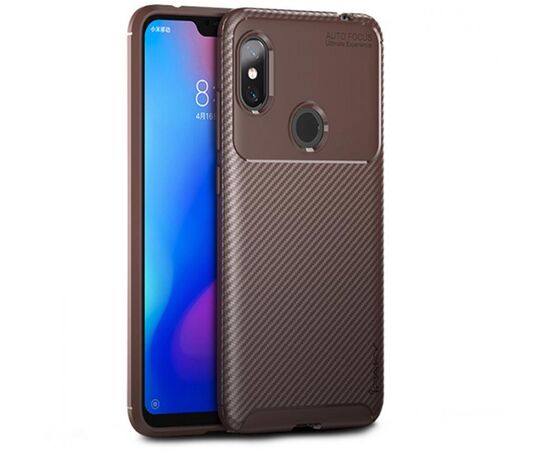 Купить Чехол-накладка Ipaky Carbon Fiber Series/Soft TPU Case Xiaomi Redmi Note 6 Pro Brown, фото , характеристики, отзывы