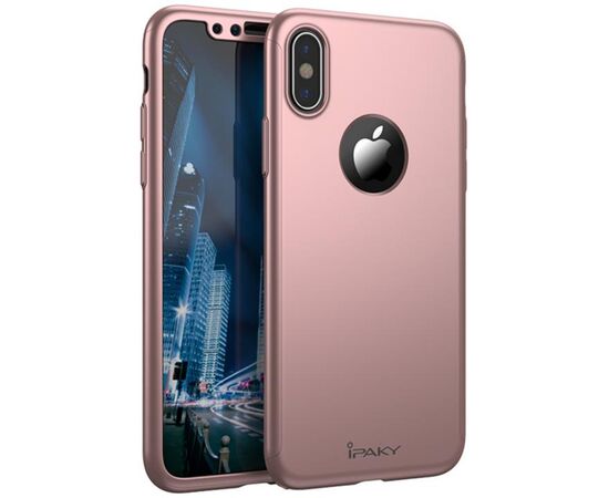 Купить Чехол-накладка Ipaky 360 PC Full Protection Case Apple iPhone X Rose Gold, фото , характеристики, отзывы