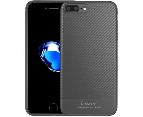 Купить Чехол-накладка Ipaky Carbon Fiber Series/TPU Case With Carbon Fiber Apple iPhone 7 Plus/8 Plus Gray, фото , характеристики, отзывы