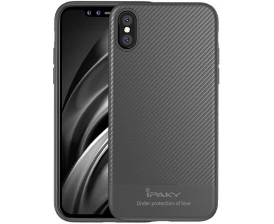 Придбати Чехол-накладка Ipaky Carbon Fiber Series/TPU Case With Carbon Fiber Apple iPhone X Gray, image , характеристики, відгуки