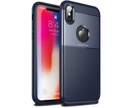 Придбати Чехол-накладка Ipaky Shield Series/Elegant Grid Design TPU Hybrid Case Apple iPhone XS Blue, image , характеристики, відгуки