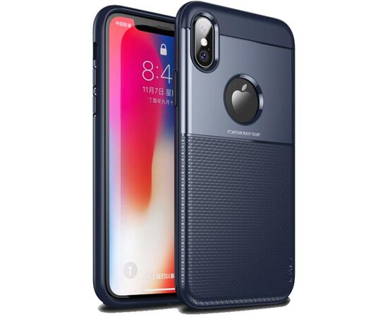 Придбати Чехол-накладка Ipaky Shield Series/Elegant Grid Design TPU Hybrid Case Apple iPhone XS Max Blue, image , характеристики, відгуки