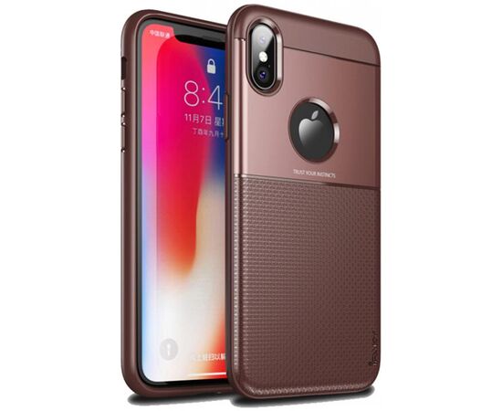 Придбати Чехол-накладка Ipaky Shield Series/Elegant Grid Design TPU Hybrid Case Apple iPhone XS Max Brown, image , характеристики, відгуки