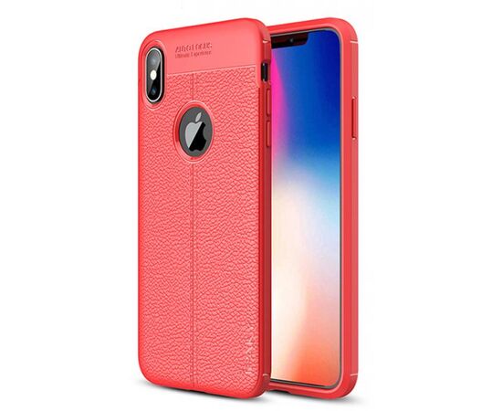 Придбати Чехол-накладка Ipaky TPU Litchi Stria Series Case Apple iPhone X/XS Red, image , характеристики, відгуки