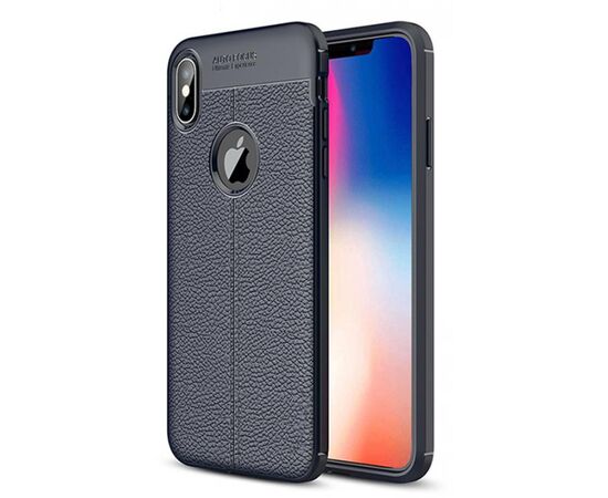 Придбати Чехол-накладка Ipaky TPU Litchi Stria Series Case Apple iPhone X/XS Blue, image , характеристики, відгуки