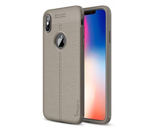 Придбати Чехол-накладка Ipaky TPU Litchi Stria Series Case Apple iPhone X/XS Gray, image , характеристики, відгуки